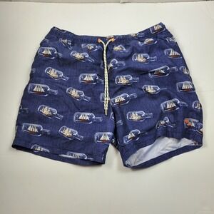Tommy Bahama Relax Men's shortsSwim Trunk Ship in a Bottle Swim Lined Navy Blue